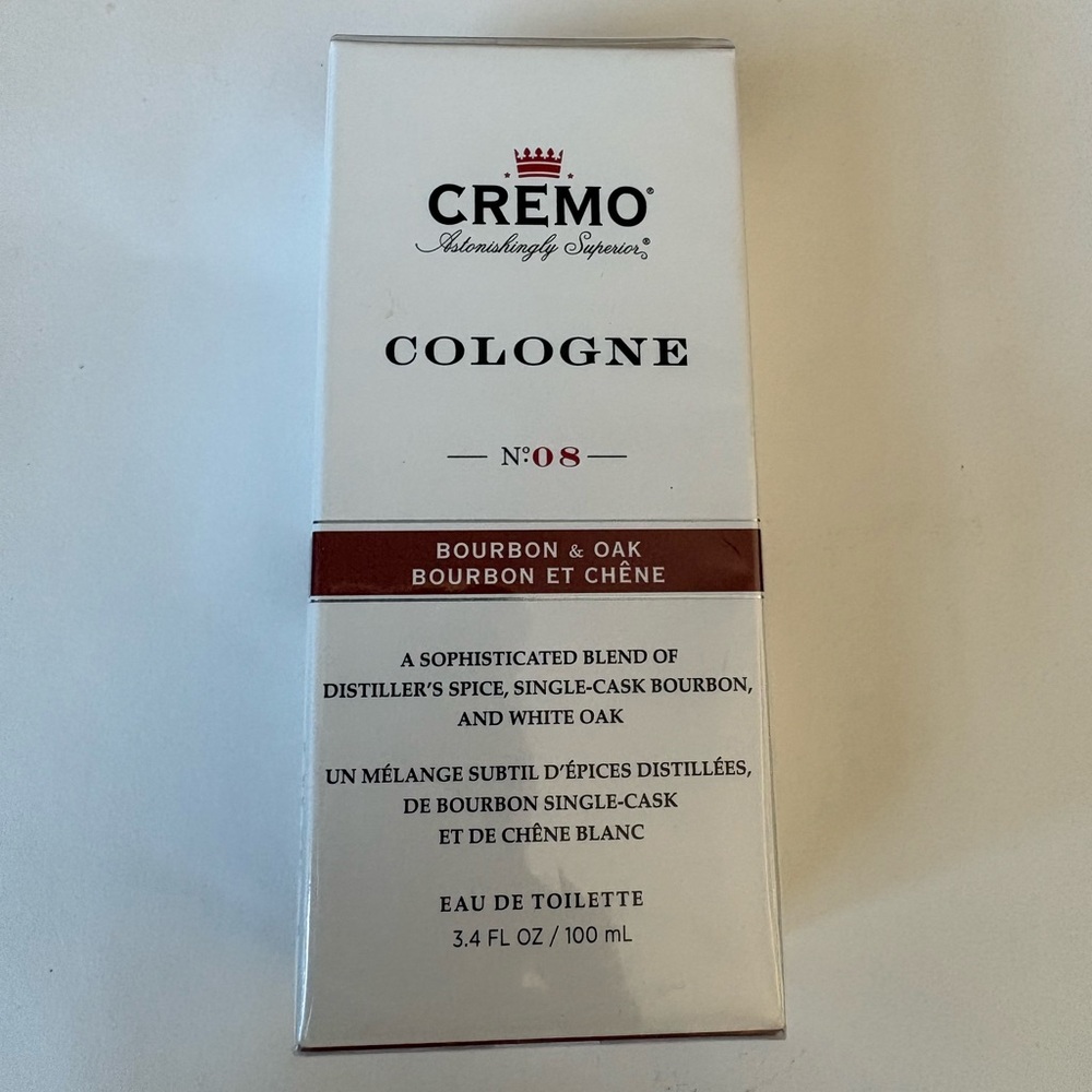 CREMO “Astonishingly Superior” Cologne No 08 Bourbon & Oak New Sealed 100ml